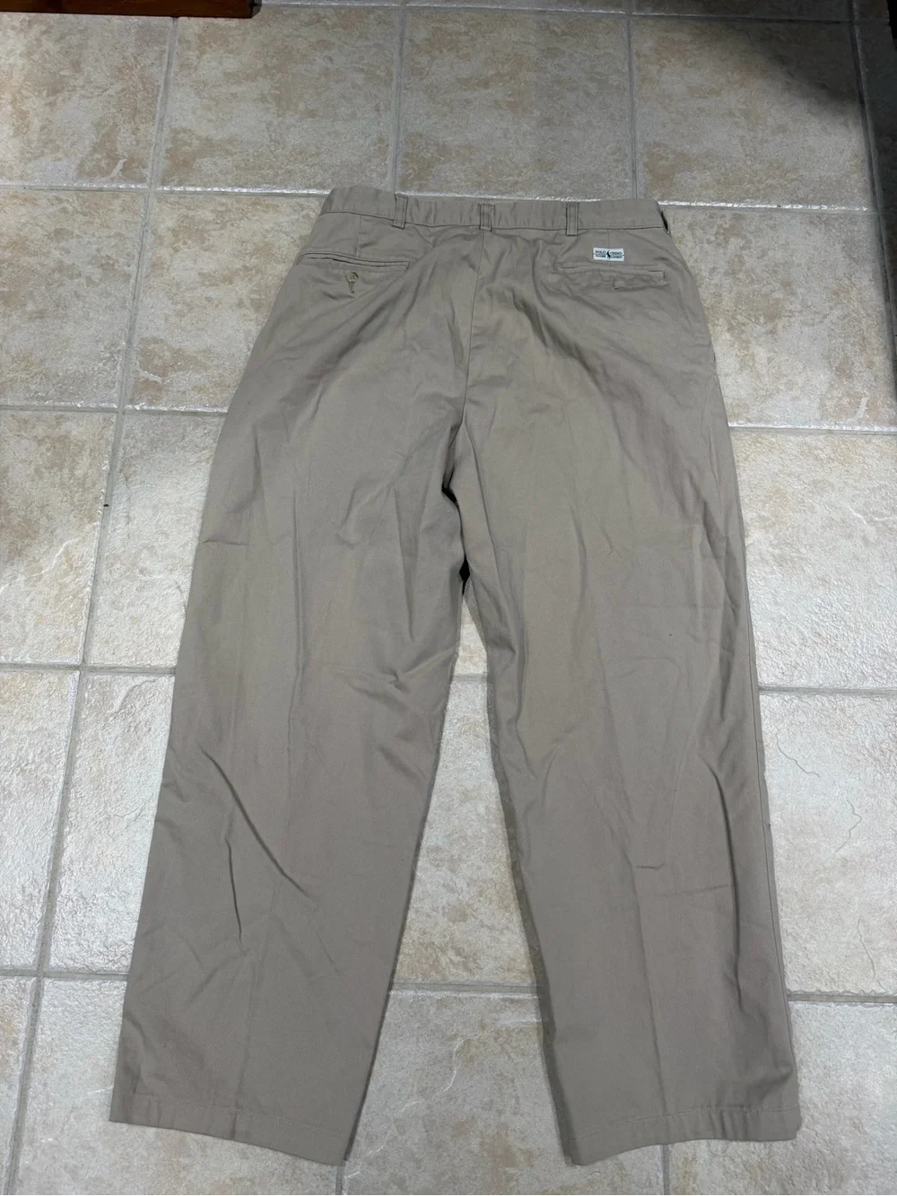 Polo Ralph Lauren Pants Mens 36x32 Beige Andrew Chino Pleated Classic Fit